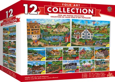Master Pieces 12 x Puzzle - Folk Art (4x500 + 4x300 + 4x100)
