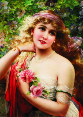 Gold Puzzle 1000 - Emile Vernon: Young Lady with Rose