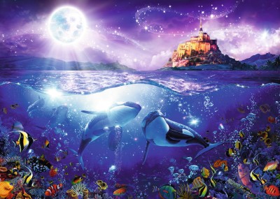 Ravensburger 1000 - Whales in the Moonlight (Orki w blasku księżyca)