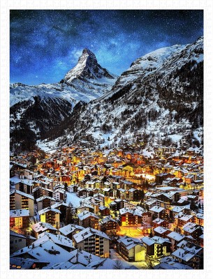 Pintoo 1200 Plastic Puzzle - Light of Zermatt, Switzerland