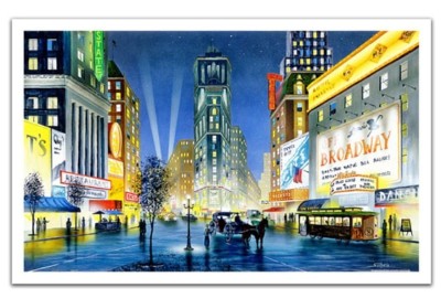 Pintoo 1000 Plastic Puzzle - Ken Shotwell - Night in New York