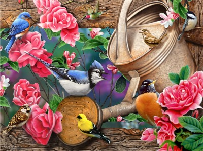 SunsOut 1000 - Jerry Gadamus - Watering Can Birds