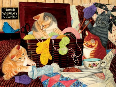 SunsOut 1000 -  Julie Bauknecht - Home is Where my Cat is
