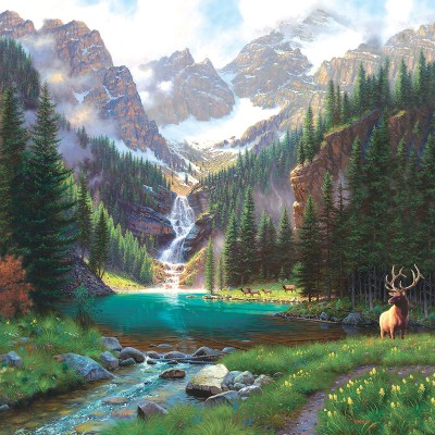 SunsOut 1000 -  Mark Keathley - Elk at the Waterfall