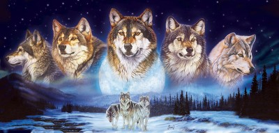 SunsOut 1000 - Al Agnew - Wolves in the Snow