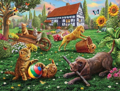 SunsOut 500 -  XXL Pieces - Dogs and Cats at Play