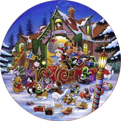SunsOut 500 -  XXL Pieces - Here Comes Santa Paws Road