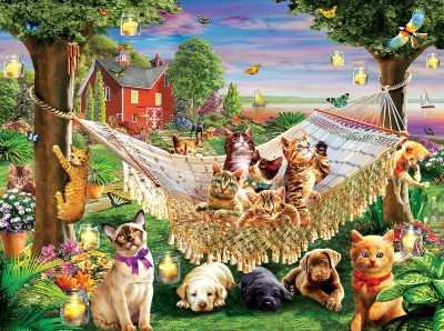 SunsOut 500 -  XXL Pieces - Kittens Puppies and Butterflies