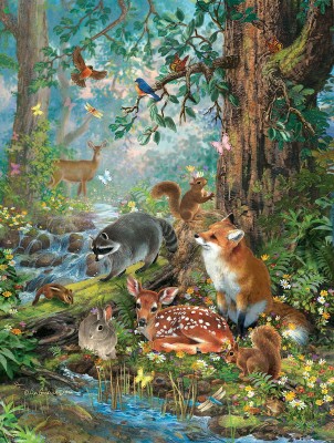 SunsOut 300 -  XXL Pieces - Woodland Forest Friends
