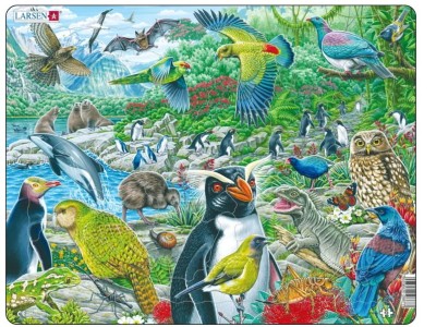 Larsen  53 - Frame Puzzle - New Zealand's Picturesque Wildlife