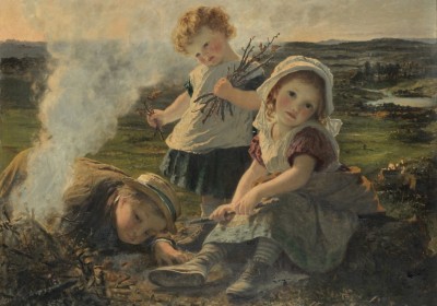 Grafika 1000 - Sophie Gengembre Anderson : The Bonfire, 1903