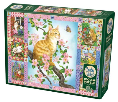 Cobble Hill 1000 - Blossoms and Kittens Quilt