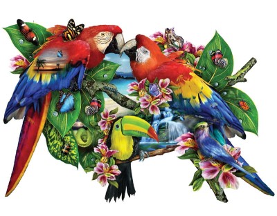 SunsOut 1000 - Lori Schory - Parrots in Paradise