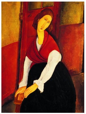 Eurographics 1000 - Amedeo Modiglian - Jeanne Hebuterne Red Shawl