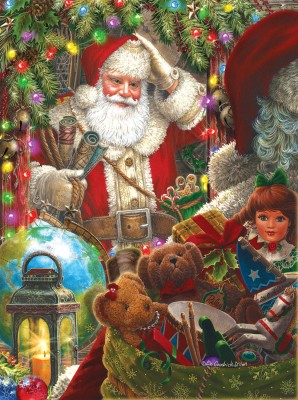SunsOut 1000 - Liz Goodrick Dillon - Ready to Go Santa