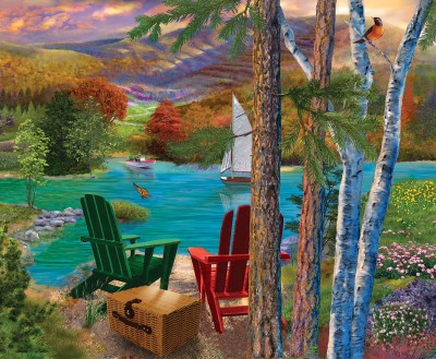 SunsOut 1000 - Bigelow Illustrations - Lakeside View