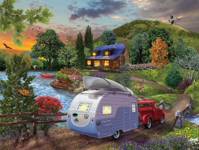 SunsOut 1000 - Bigelow Illustrations - Campers Coming Home