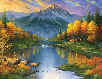SunsOut 1000 - XXL Pieces - Abraham Hunter - Mountain Retreat