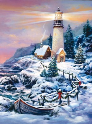 SunsOut 1000 - Sandra Bergeron - Christmas Lighthouse