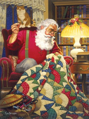 SunsOut 1000 - Tom Newsom - Quilting Santa