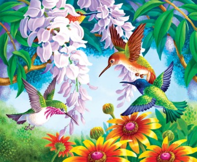 SunsOut 1000 - Olga Kovaleva - Hummingbird Fly By