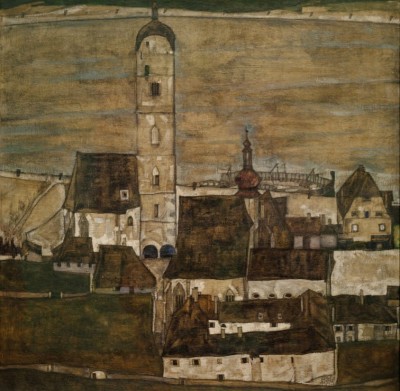 Grafika 1500 - Egon Schiele : Stein sur le Danube II, 1913