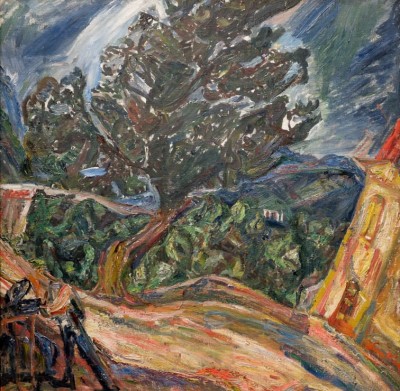 Grafika 1500 - ChaĂŻm Soutine : The Big Blue Tree, 1920-1921 (Wielkie niebieskie drzewo)