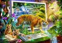 Bluebird Puzzle 1500 - Tiger, Coming to life.jpg