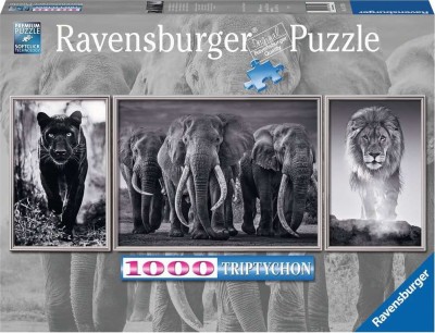 Ravensburger 1000 - Panter, Elephant, Lion Triptychon