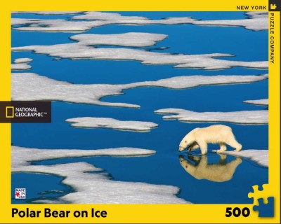 New York Puzzle Company 500 - National Geographic - Polar Bear on Ice