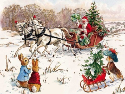 New York Puzzle Company 1000 - Peter Rabbit and Santa