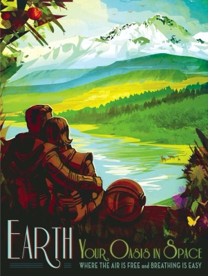 New York Puzzle Company 1000 - Oasis in Space