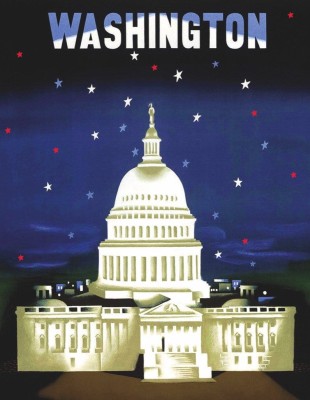 New York Puzzle Company 100 - The Capitol - American Airlines Poster Mini