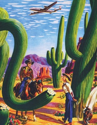New York Puzzle Company 100 - Cactus Country - American Airlines Poster Mini