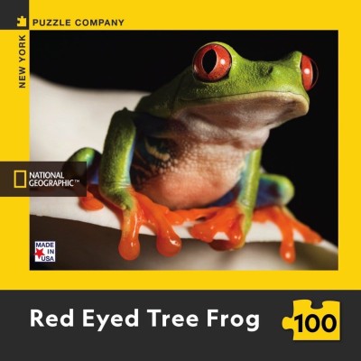 New York Puzzle Company  100 - National Geographic - Red-Eyed Tree Frog Mini
