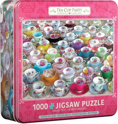Eurographics 1000 - TIN Metal Box - Tea Cup Party