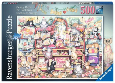Ravensburger 500 - Linda Jane Smith's, Crazy Cats Mr Catkin's Confectionery