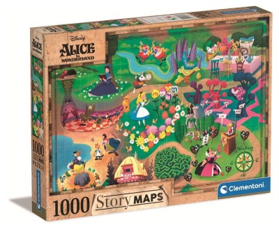 Clementoni 1000 - Story Maps Alicja w Krainie Czarów
