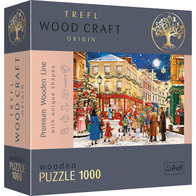 Trefl 1000 drewniane - Wood Craft, Świąteczna aleja