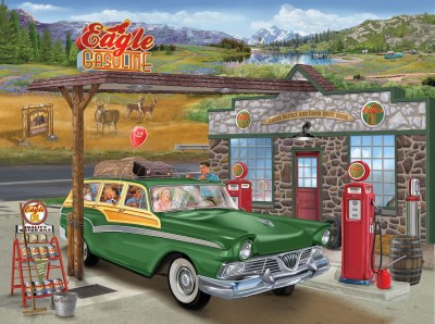 SunsOut 1000 - Bigelow Illustrations - Big Bear Cabins