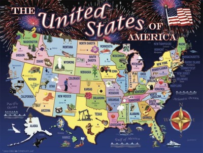 SunsOut 1000 - Greg and Company - United States Map