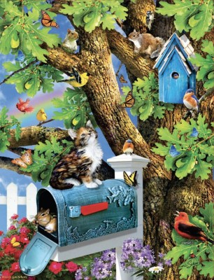 SunsOut 1000 - Kitty and Birdhouse