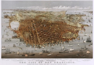 Grafika 1000 - Currier & Ives Poster : The City of San Francisco , 1878 ( Plakat Currier & Ives : Miasto San Francisco
