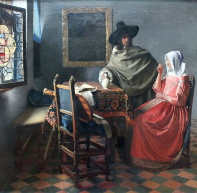Grafika 1000 - Vermeer Johannes : La Jeune Fille au Verre de Vin, 1658-1660