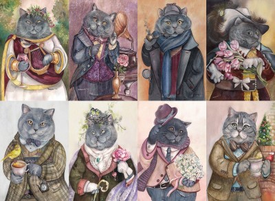 Nova Puzzle 1000 - Ornate Cats Collage
