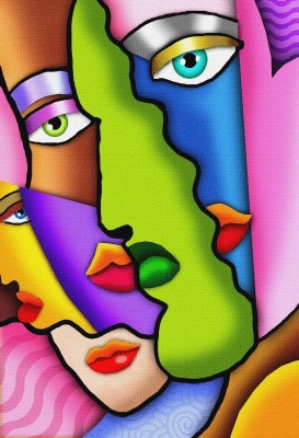 Nova Puzzle 1000 - Colorful Abstract Faces