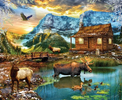SunsOut 1000 - White Mountain Cabin