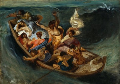 Grafika 1000 - Delacroix EugĂ¨ne: Christ on the Sea of Galilee, 1841 (Chrystus nad Morzem Galilejskim, 1841)