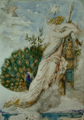 Grafika 1000 - Gustave Moreau : The Peacock complaining to Juno, 1881 (Paw narzeka na Juno)