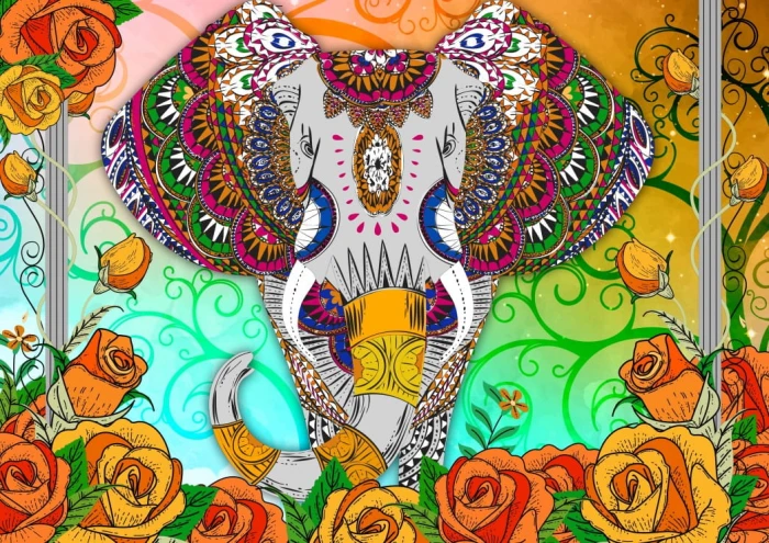 Bluebird Puzzle 2000 - Colorful Elephant.jpg